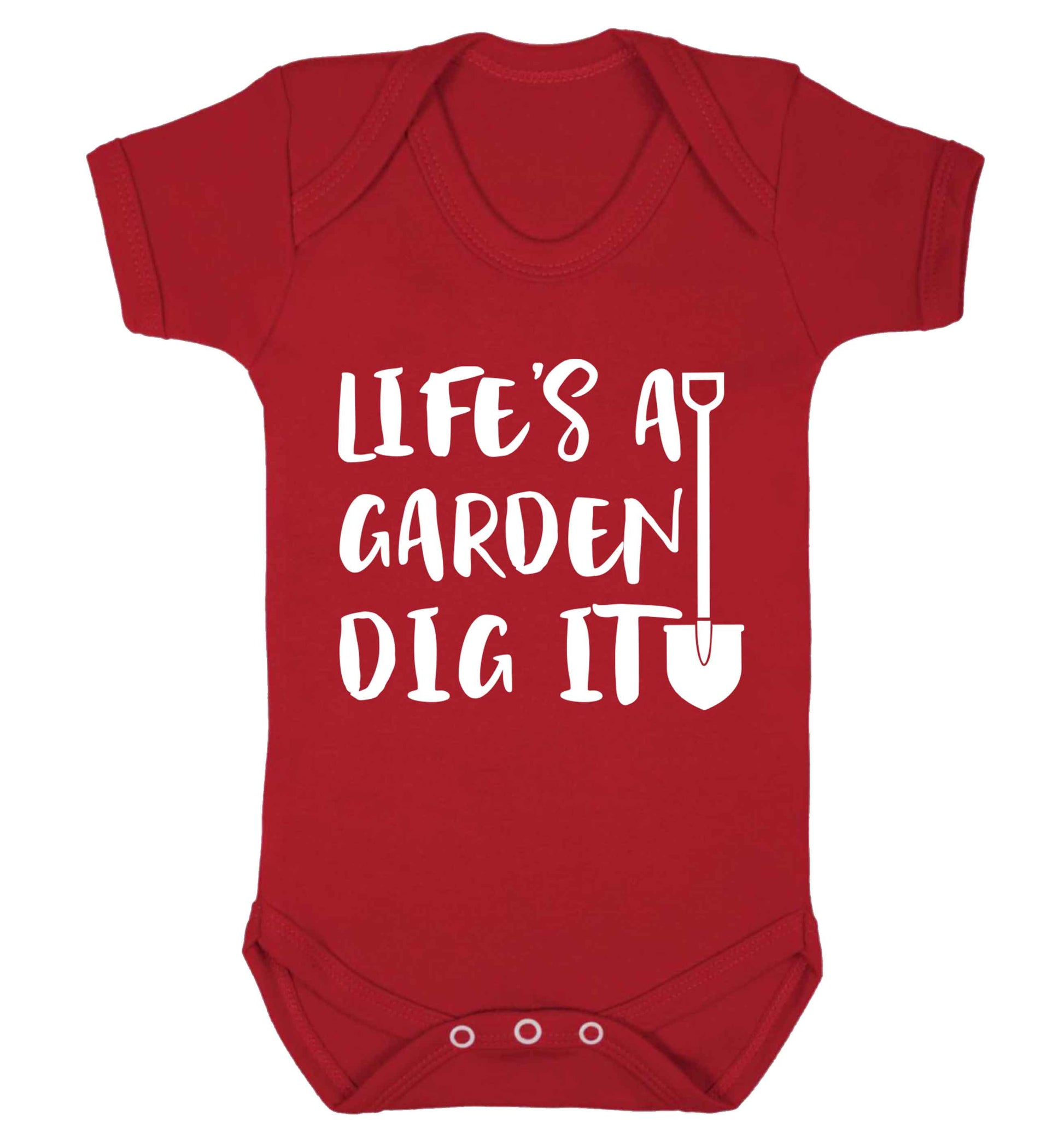 Life's a garden dig it Baby Vest red 18-24 months