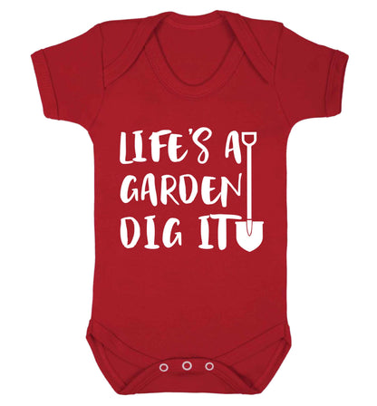Life's a garden dig it Baby Vest red 18-24 months