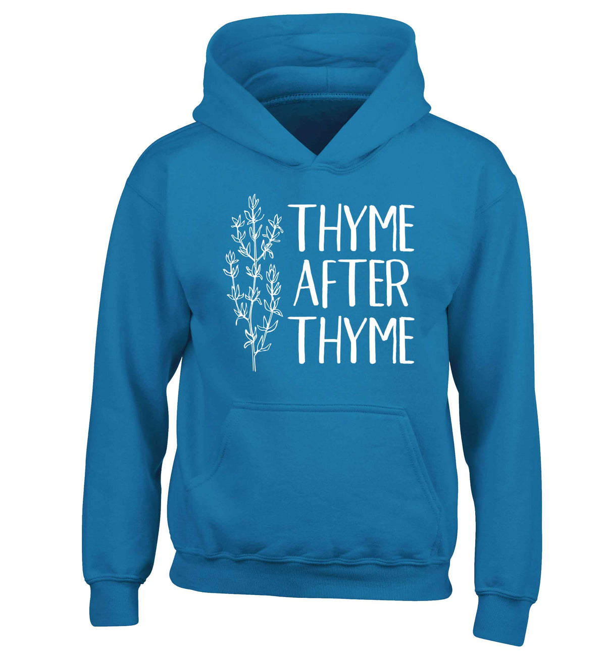 Thyme after thyme children's blue hoodie 12-13 Years