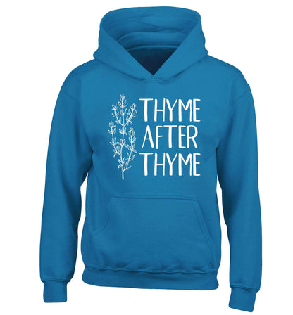 Thyme after thyme children's blue hoodie 12-13 Years