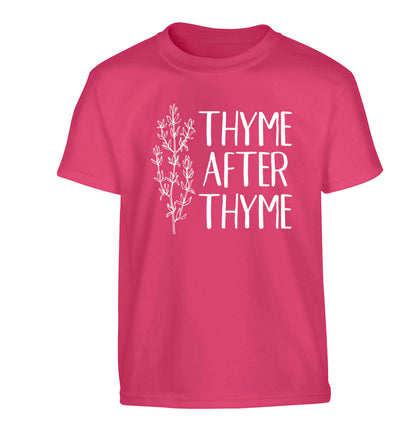 Thyme after thyme Children's pink Tshirt 12-13 Years