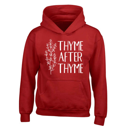 Thyme after thyme children's red hoodie 12-13 Years