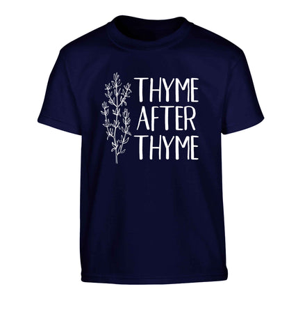 Thyme after thyme Children's navy Tshirt 12-13 Years