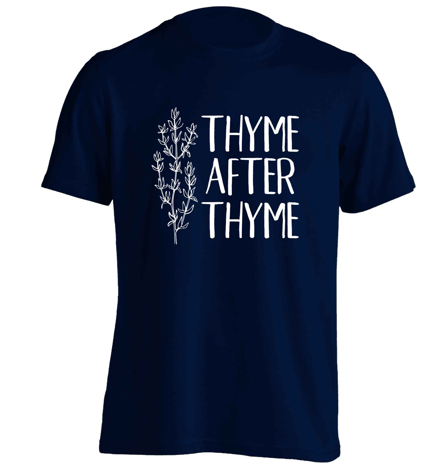 Thyme after thyme adults unisex navy Tshirt 2XL
