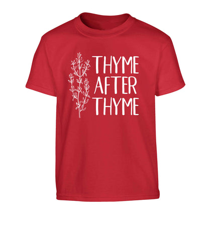 Thyme after thyme Children's red Tshirt 12-13 Years