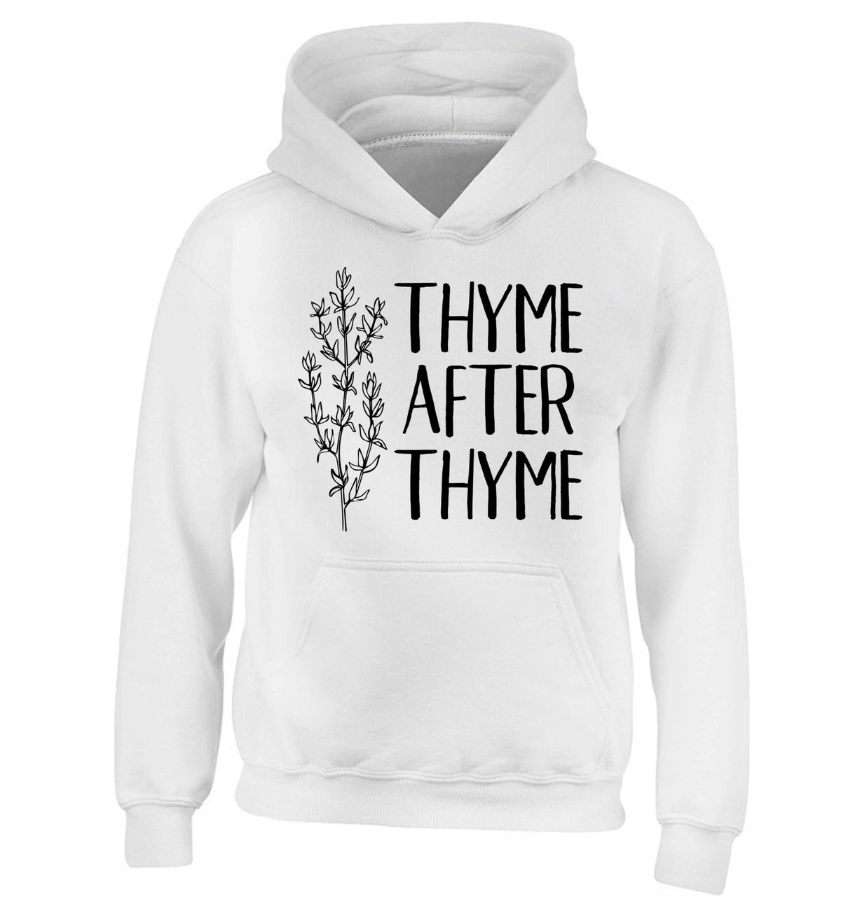 Thyme after thyme children's white hoodie 12-13 Years