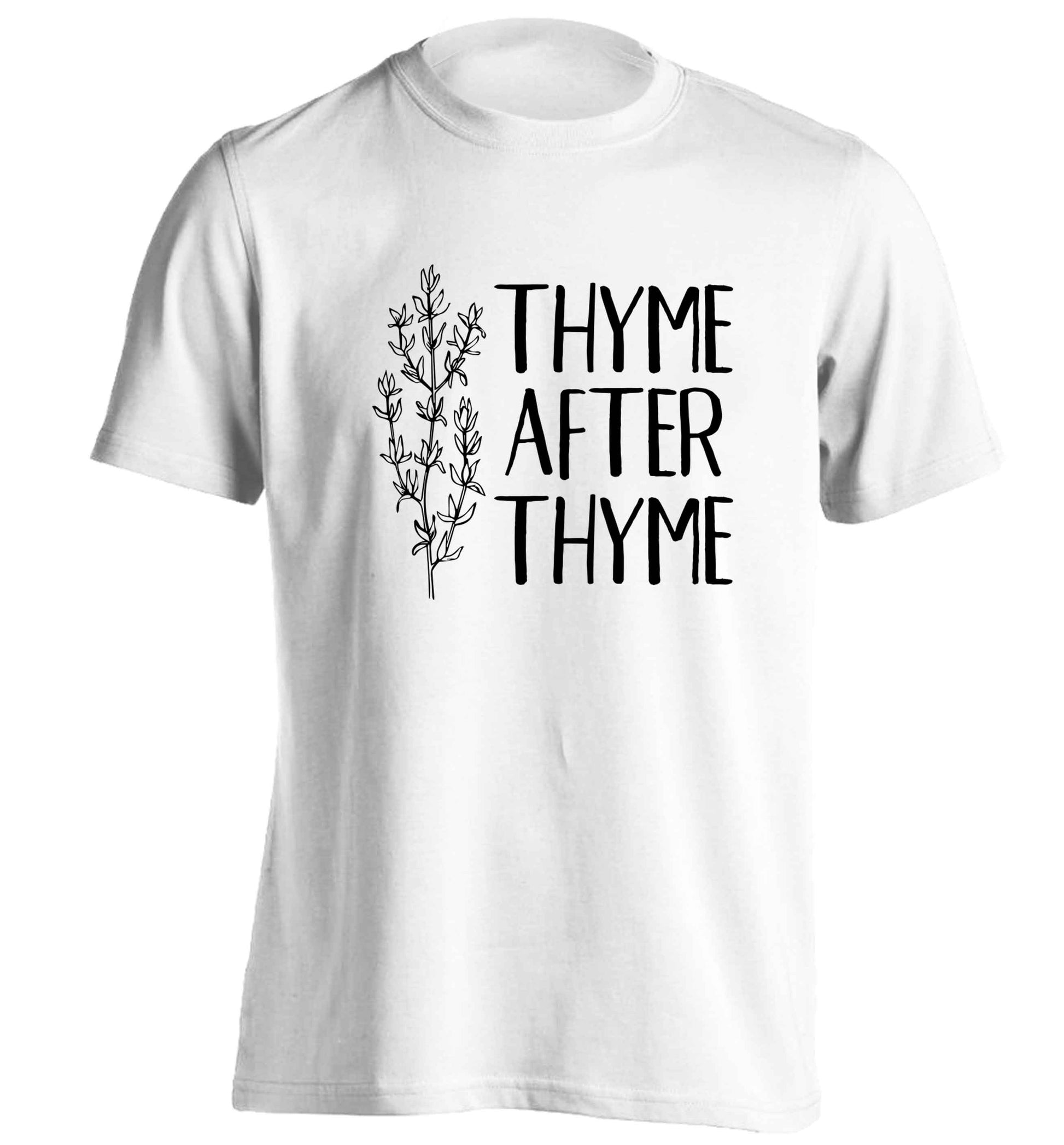 Thyme after thyme adults unisex white Tshirt 2XL