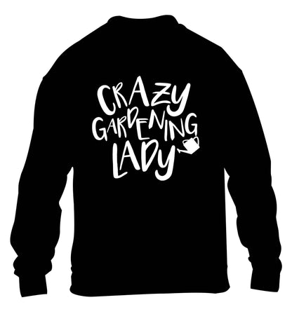 Crazy gardening lady children's black sweater 12-13 Years