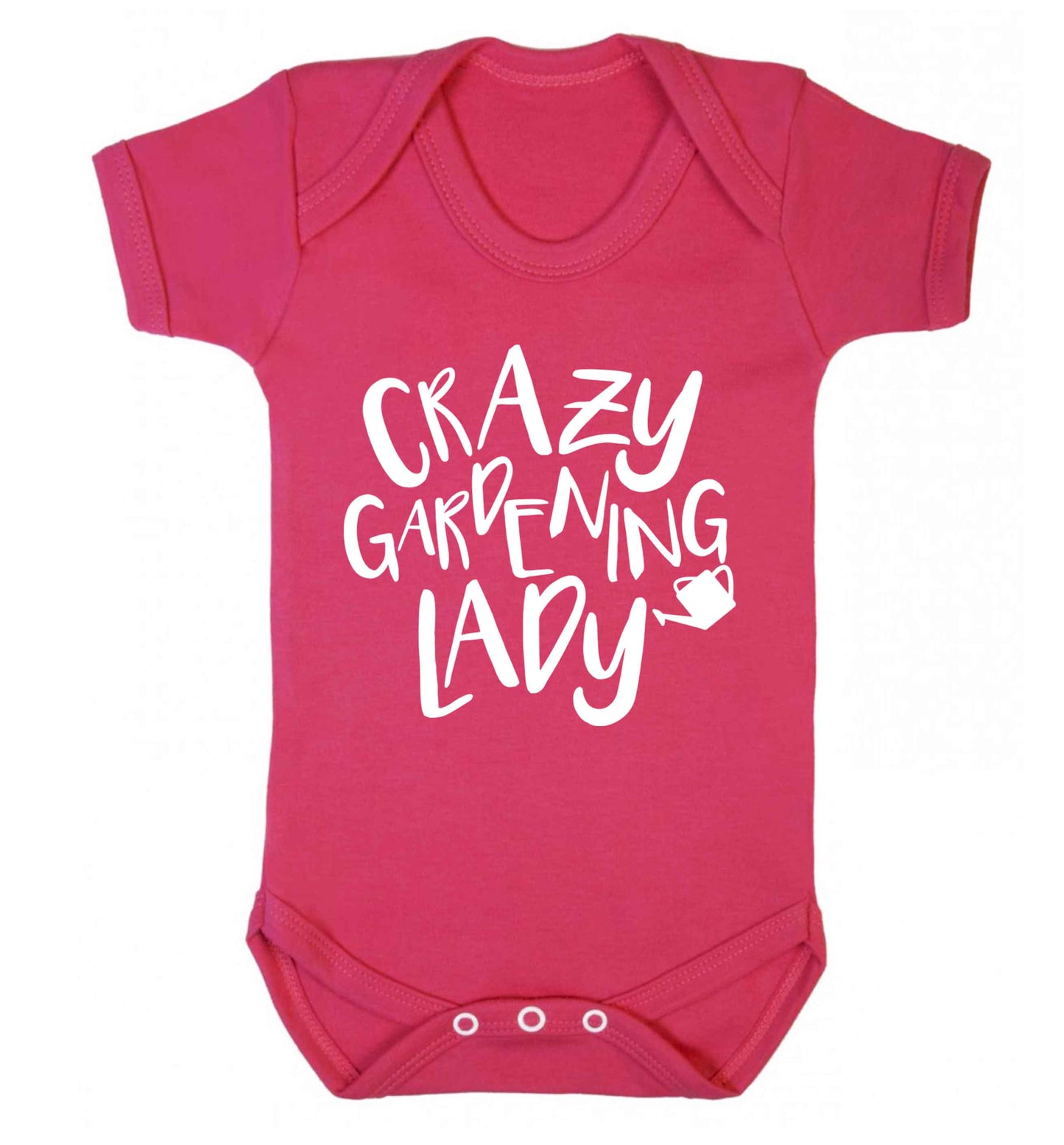 Crazy gardening lady Baby Vest dark pink 18-24 months