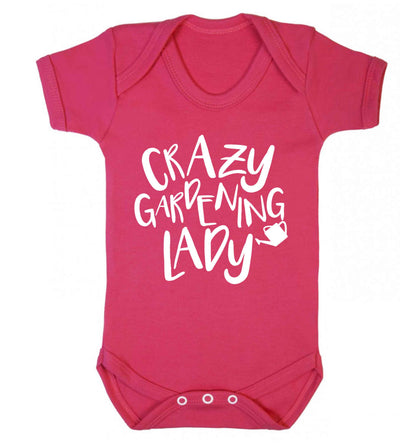 Crazy gardening lady Baby Vest dark pink 18-24 months
