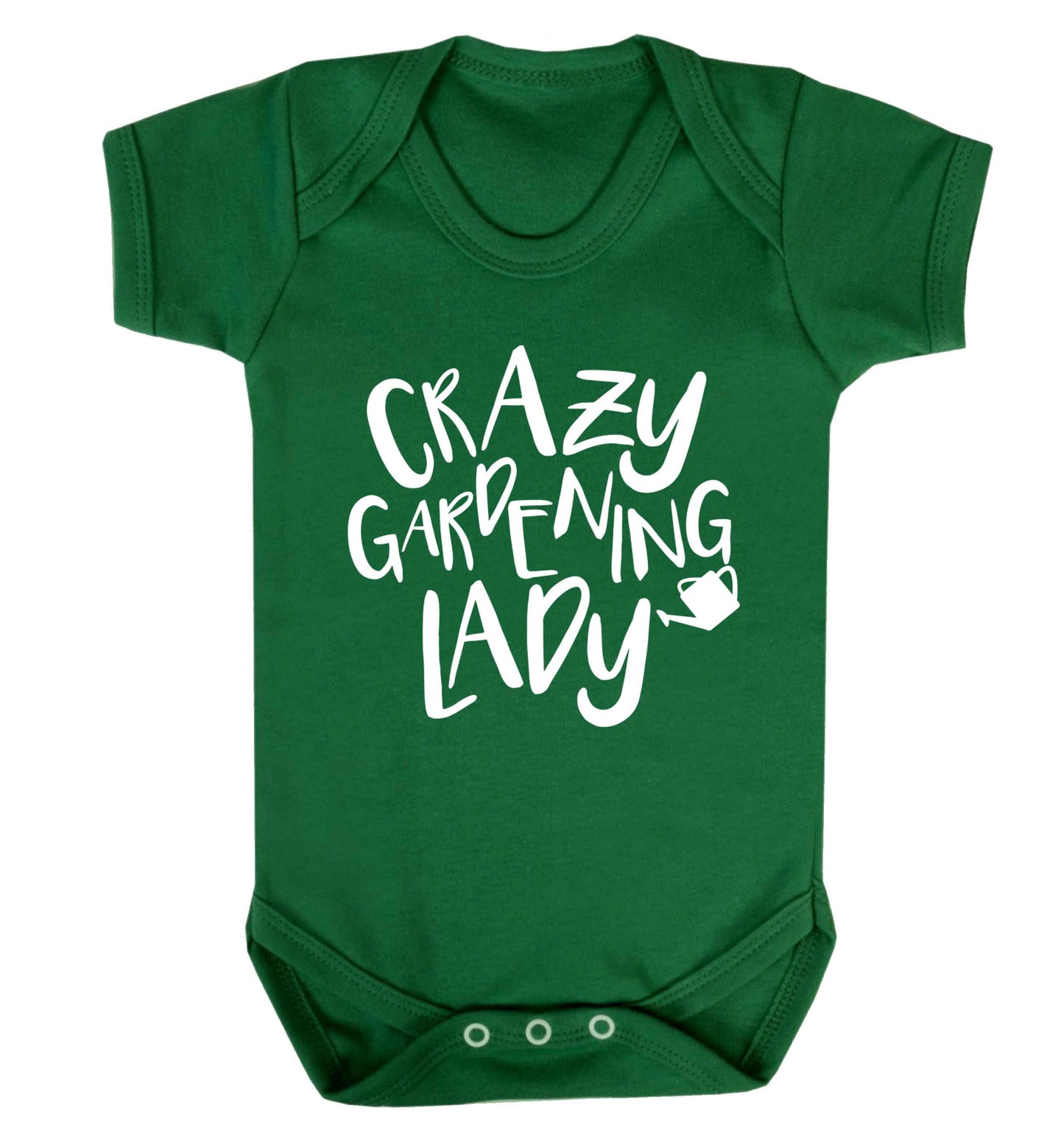 Crazy gardening lady Baby Vest green 18-24 months
