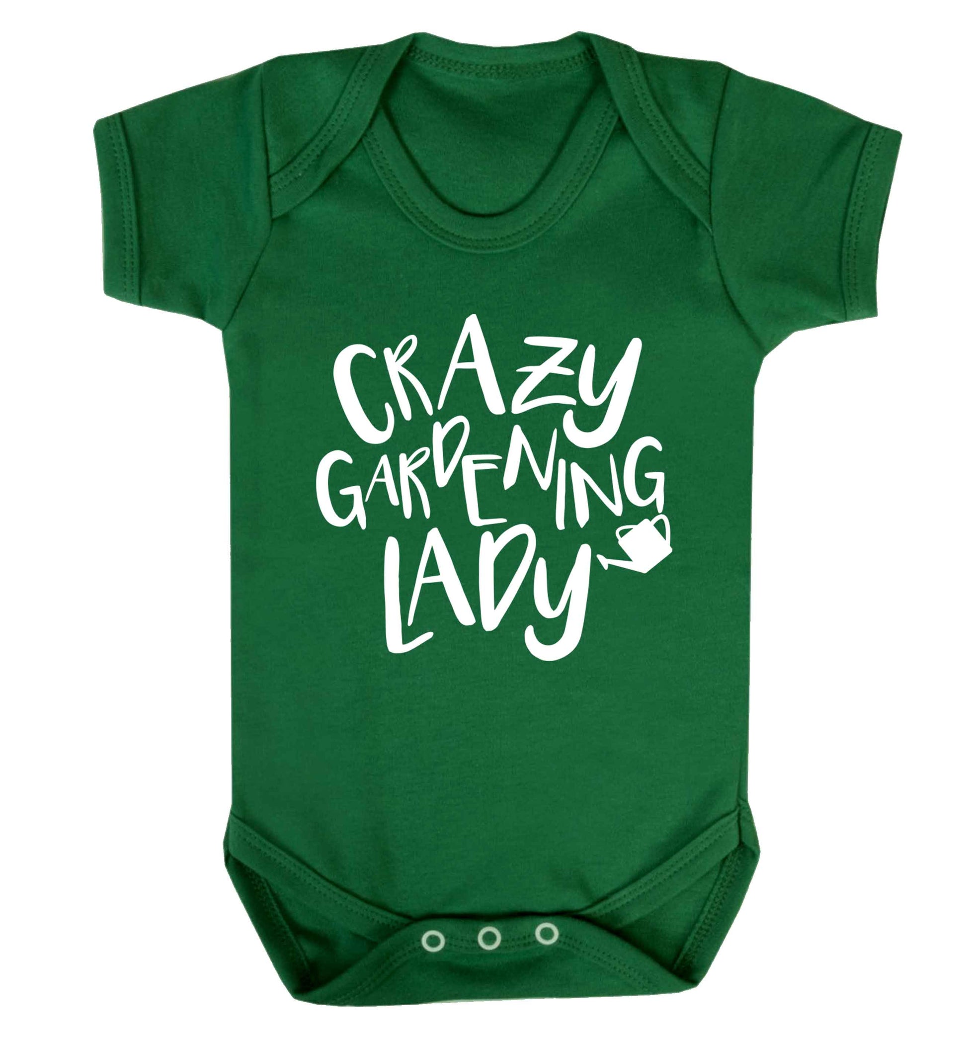 Crazy gardening lady Baby Vest green 18-24 months