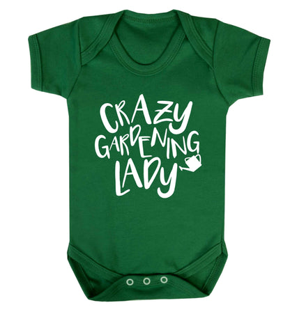 Crazy gardening lady Baby Vest green 18-24 months