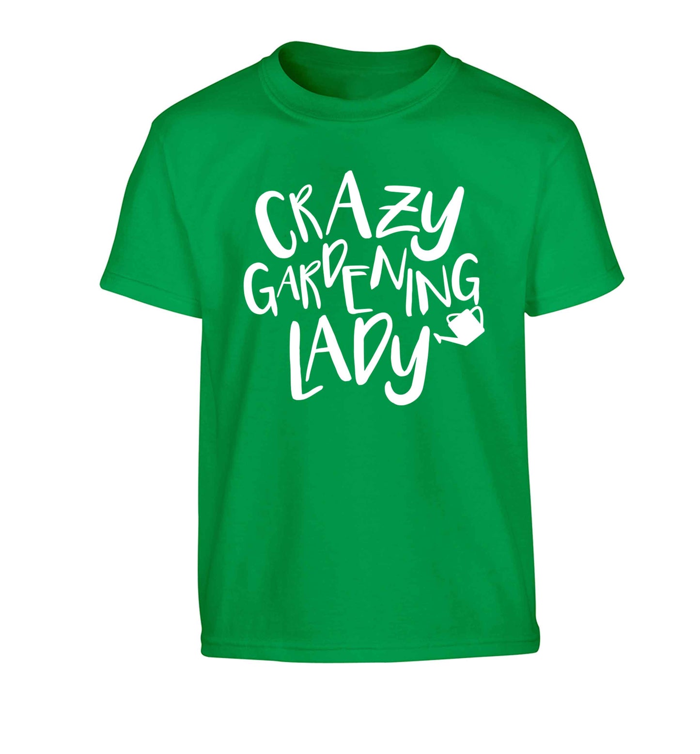 Crazy gardening lady Children's green Tshirt 12-13 Years