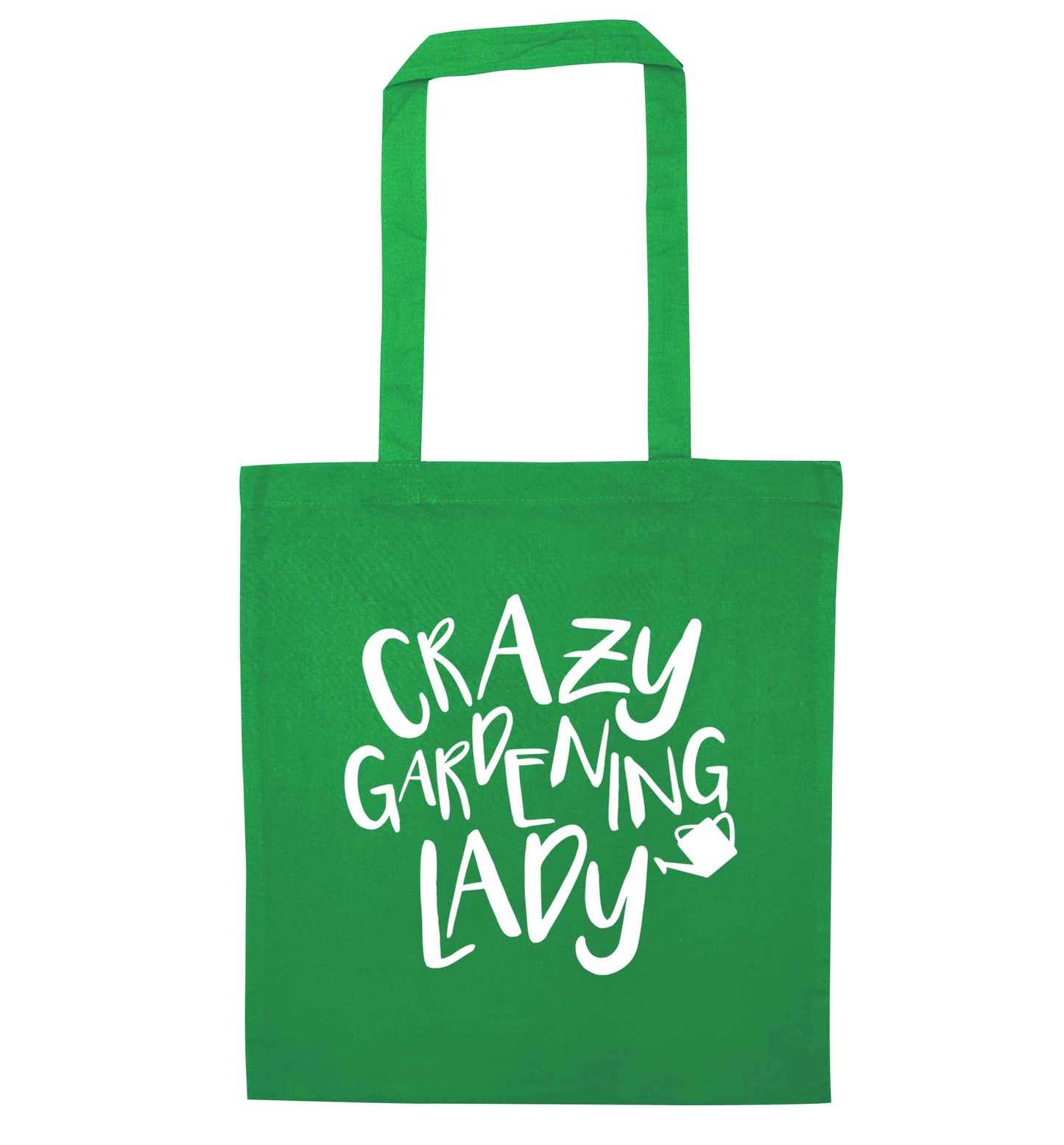 Crazy gardening lady green tote bag