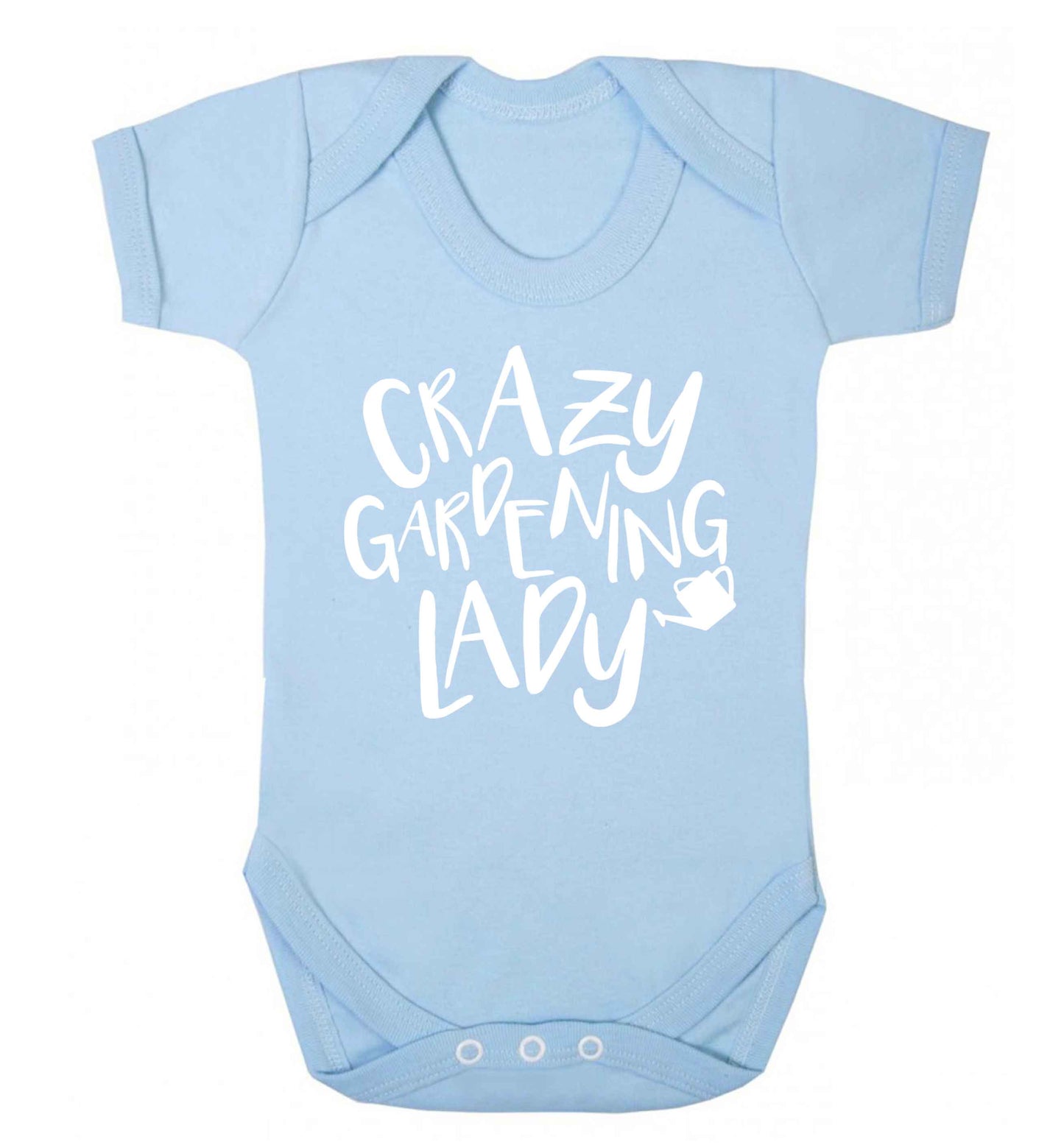 Crazy gardening lady Baby Vest pale blue 18-24 months