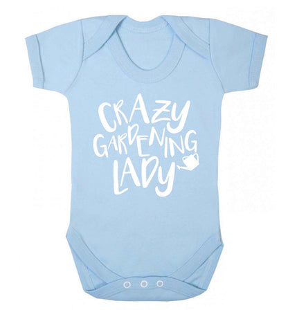 Crazy gardening lady Baby Vest pale blue 18-24 months