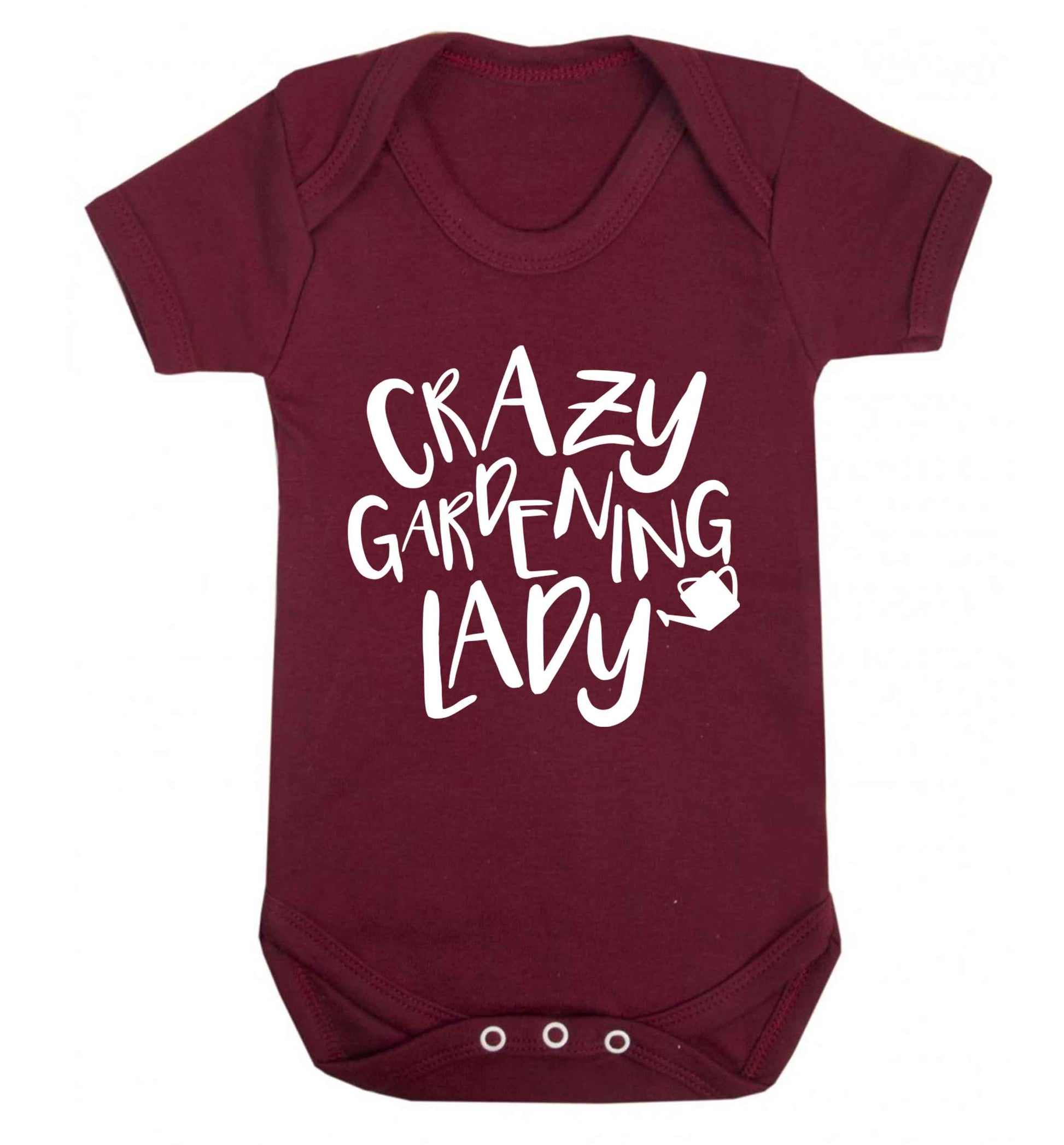 Crazy gardening lady Baby Vest maroon 18-24 months