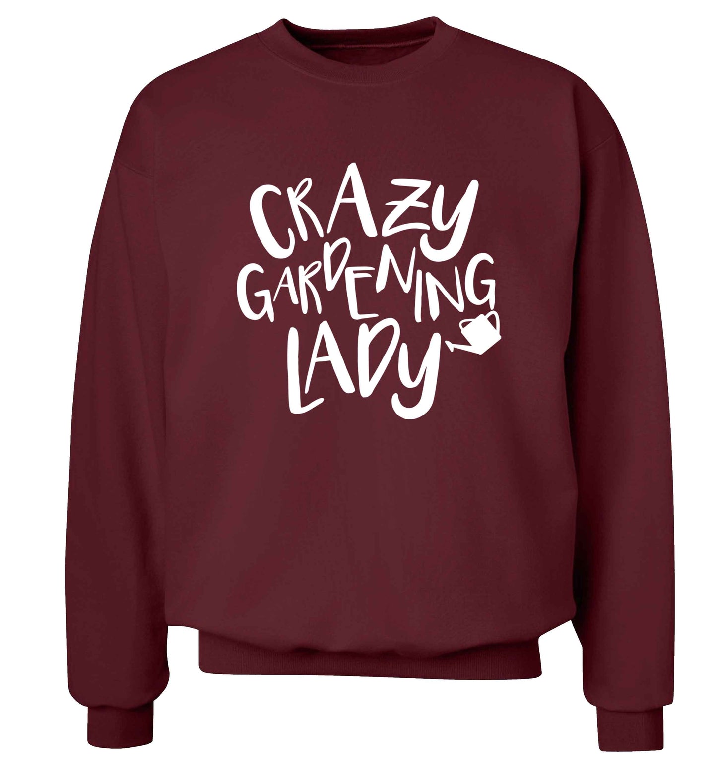 Crazy gardening lady Adult's unisex maroon Sweater 2XL