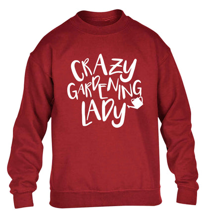 Crazy gardening lady children's grey sweater 12-13 Years