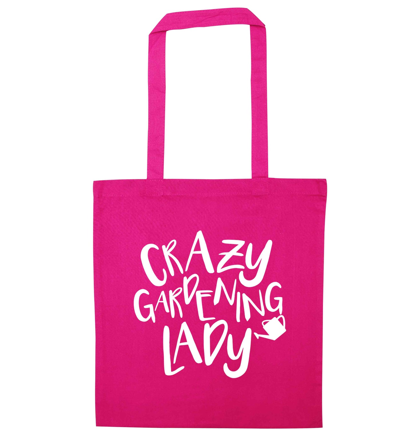 Crazy gardening lady pink tote bag