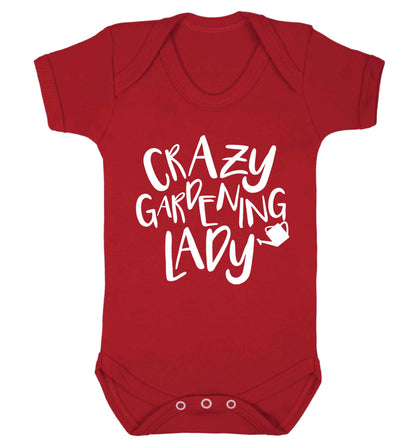Crazy gardening lady Baby Vest red 18-24 months