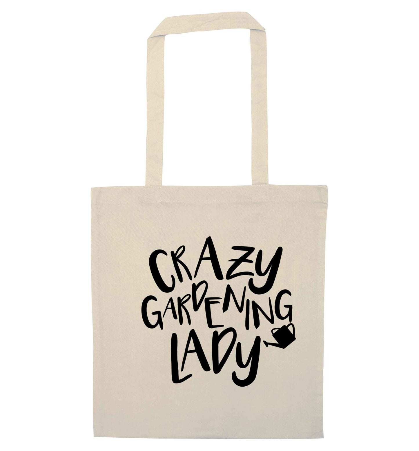 Crazy gardening lady natural tote bag