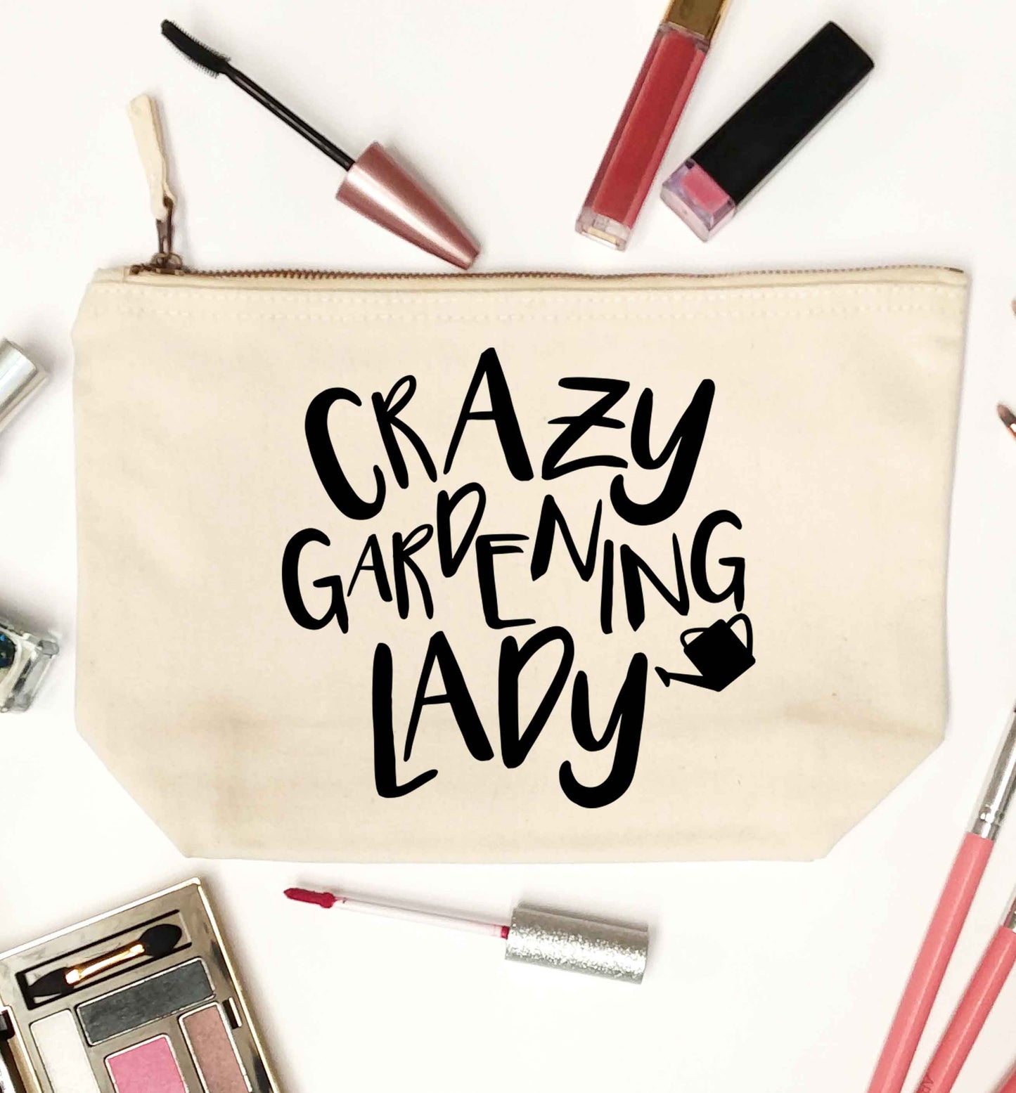 Crazy gardening lady natural makeup bag