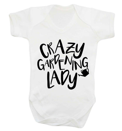 Crazy gardening lady Baby Vest white 18-24 months