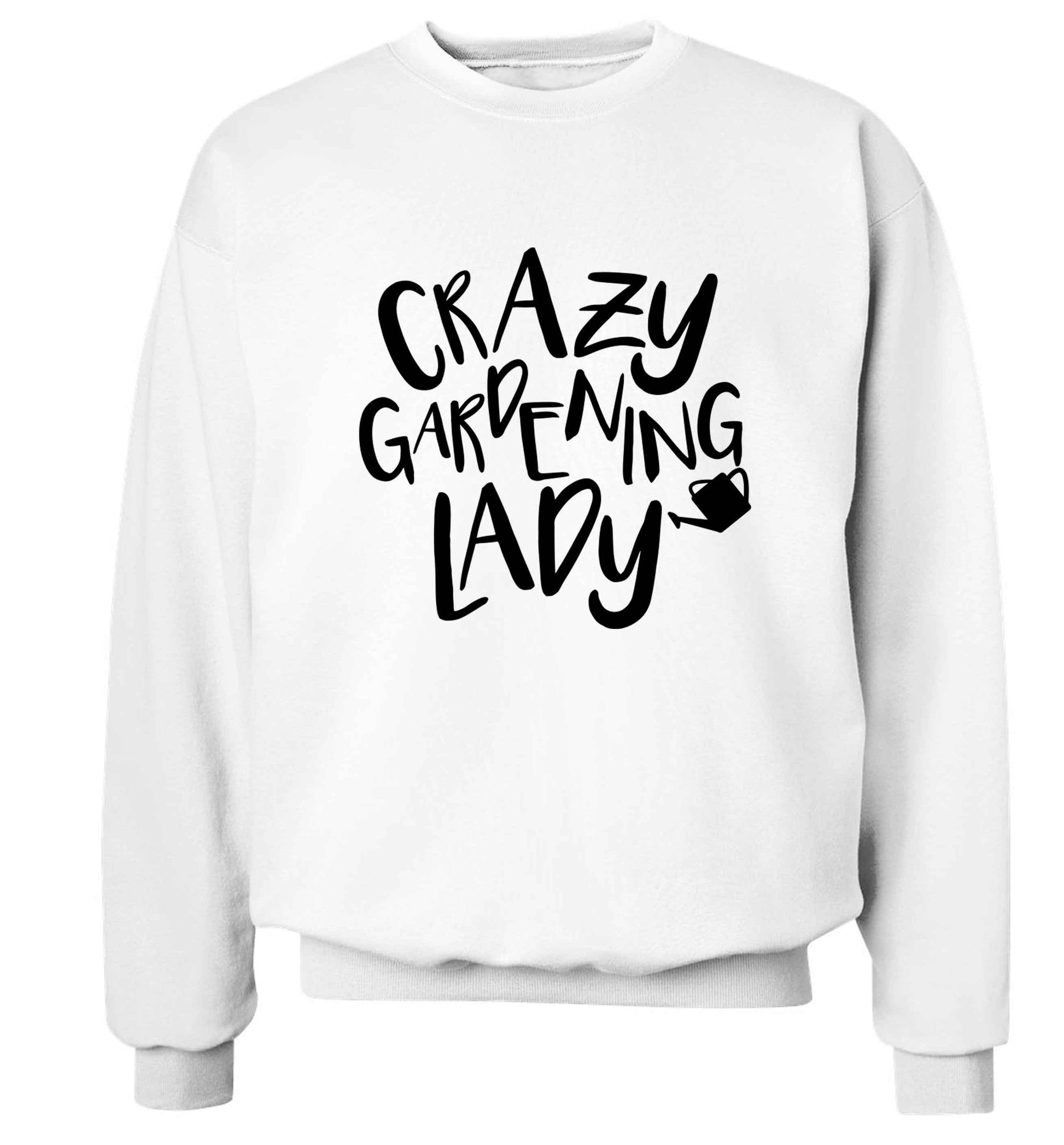 Crazy gardening lady Adult's unisex white Sweater 2XL