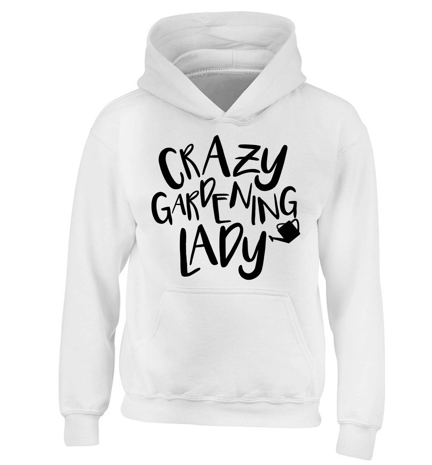 Crazy gardening lady children's white hoodie 12-13 Years