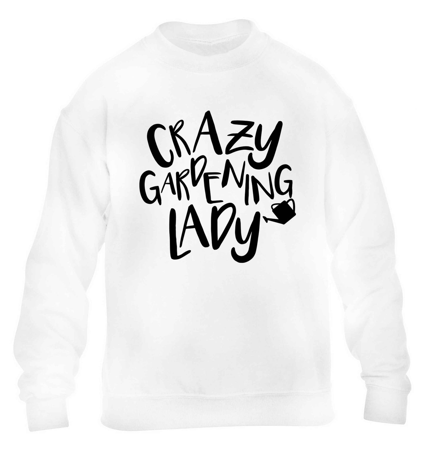 Crazy gardening lady children's white sweater 12-13 Years