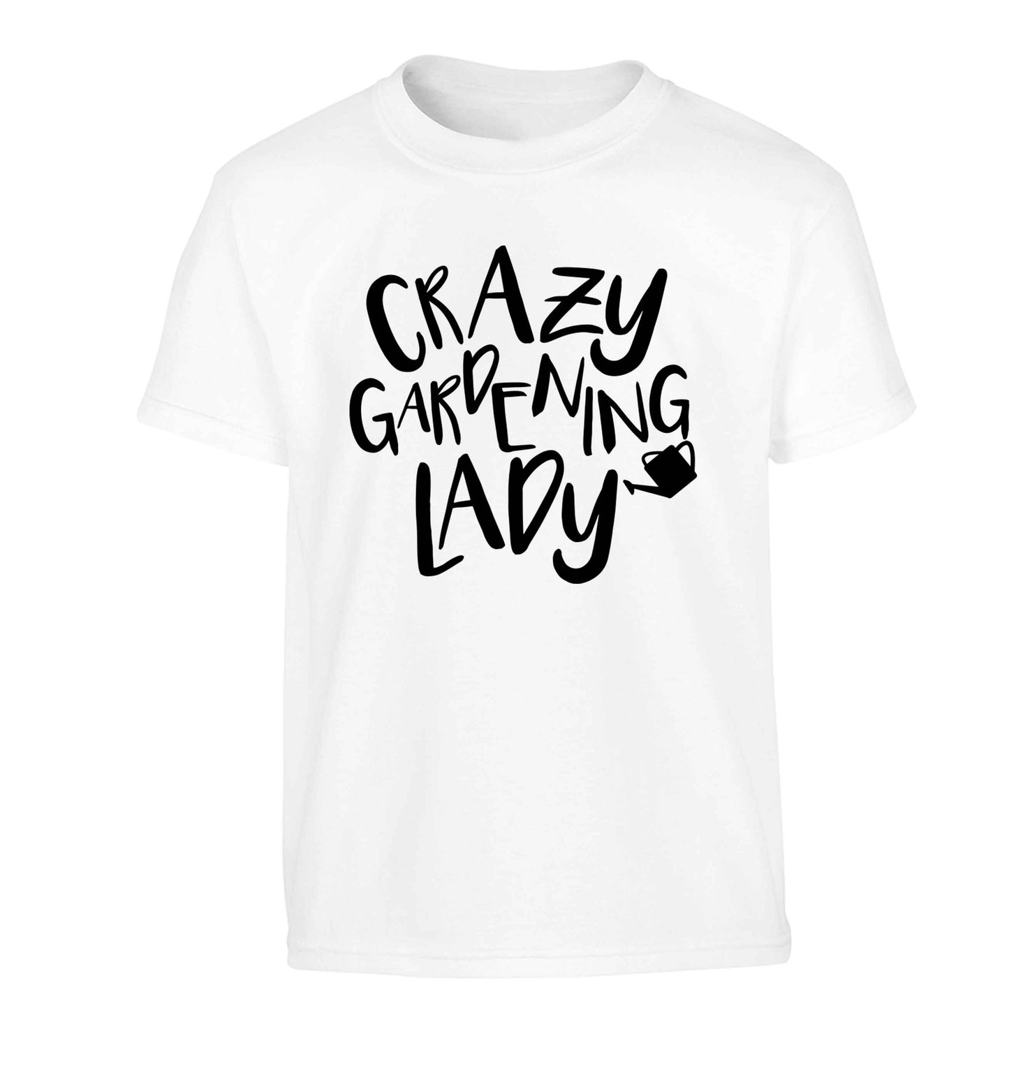 Crazy gardening lady Children's white Tshirt 12-13 Years