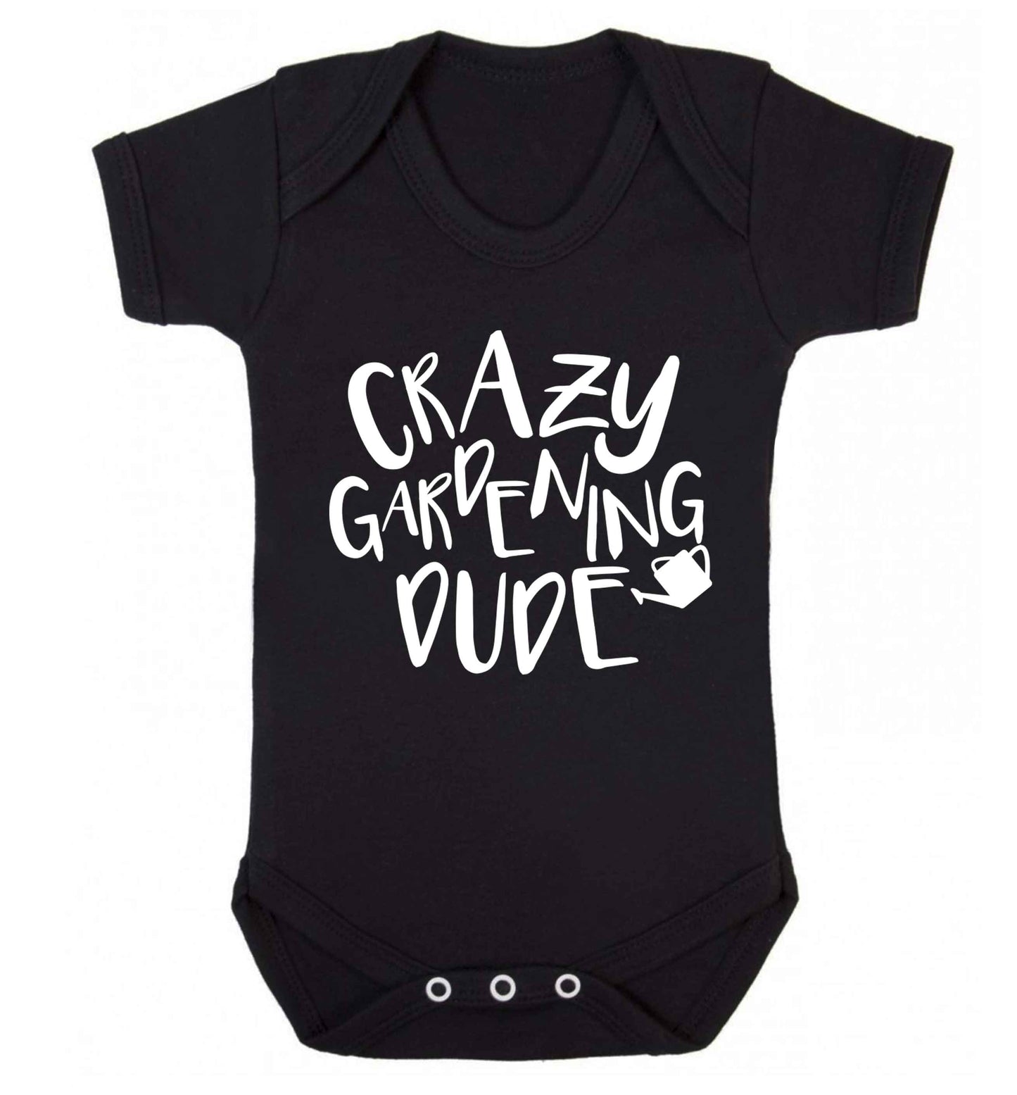 Crazy gardening dude Baby Vest black 18-24 months