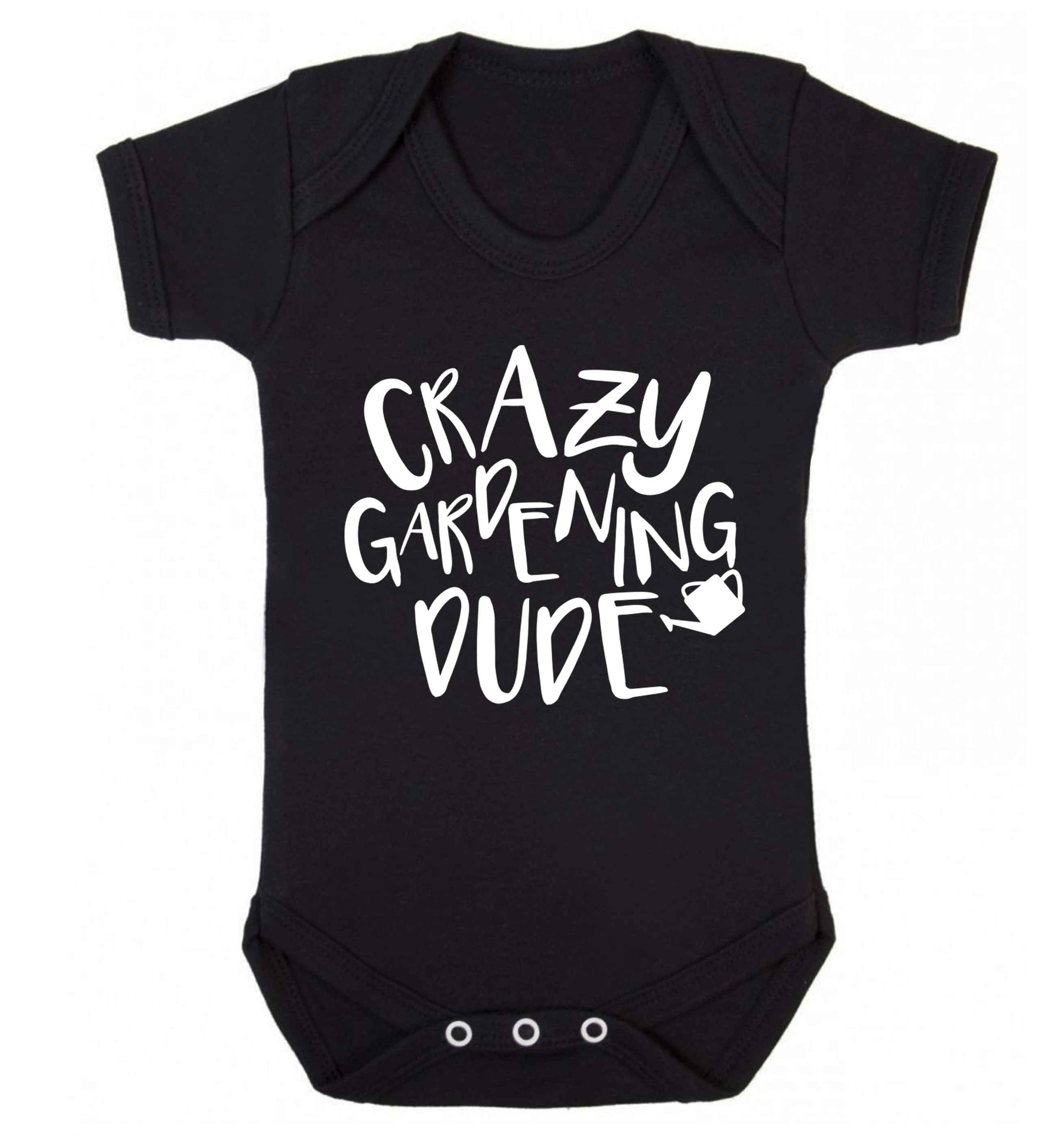 Crazy gardening dude Baby Vest black 18-24 months