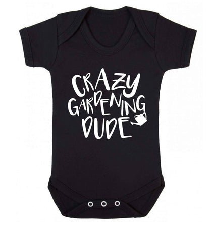 Crazy gardening dude Baby Vest black 18-24 months