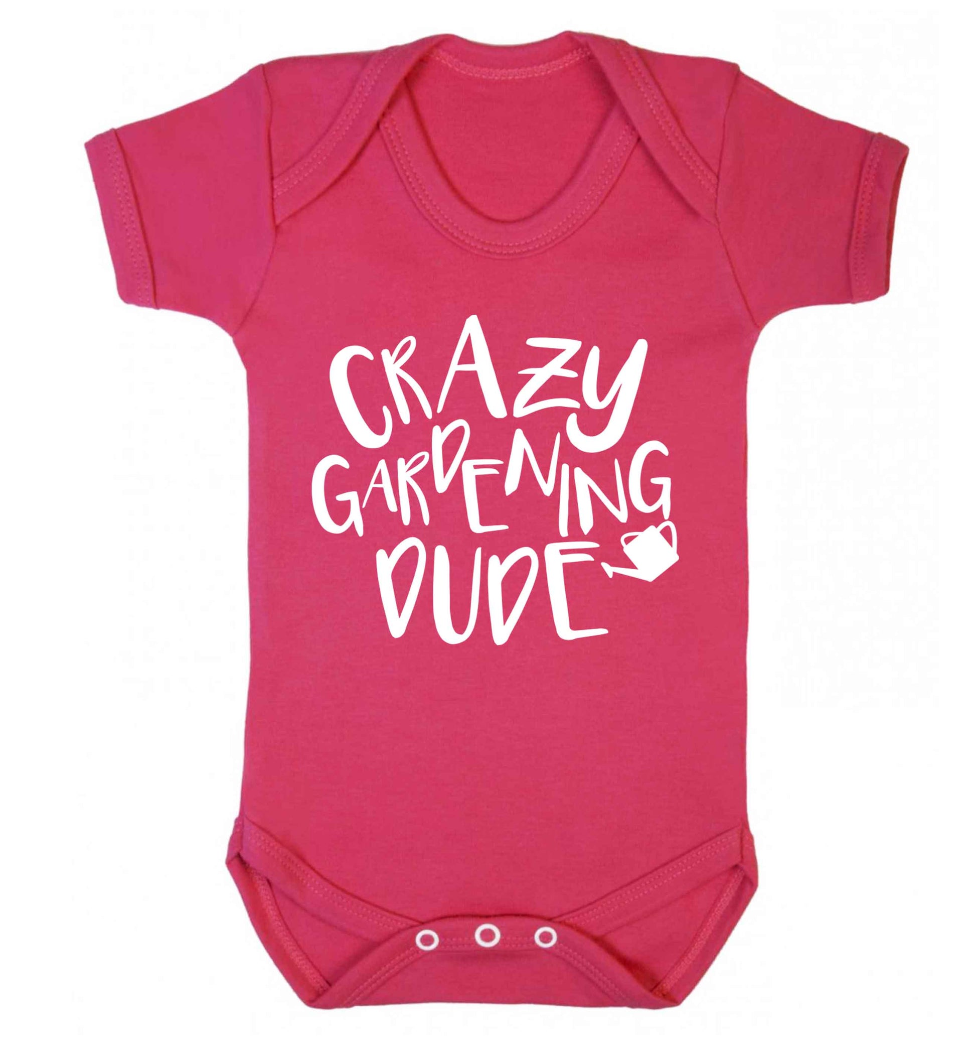 Crazy gardening dude Baby Vest dark pink 18-24 months