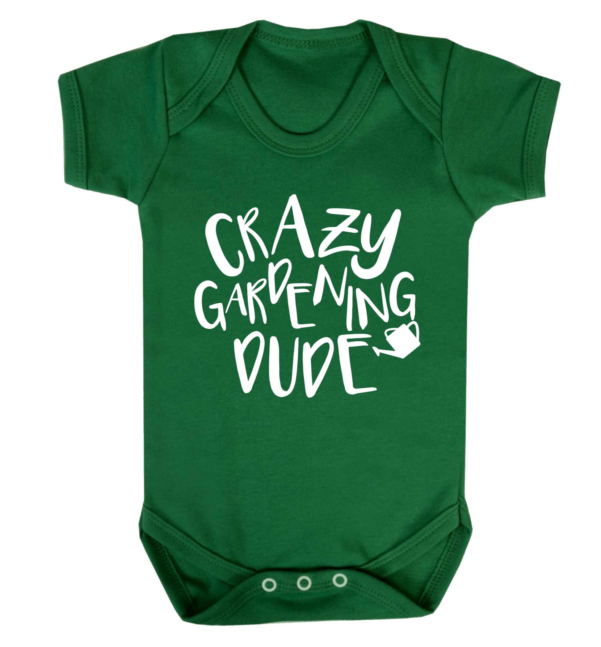 Crazy gardening dude Baby Vest green 18-24 months