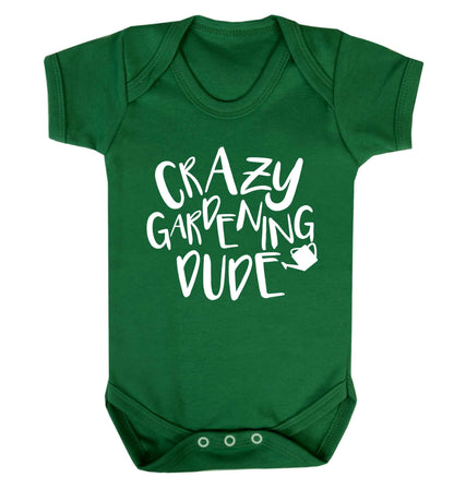 Crazy gardening dude Baby Vest green 18-24 months