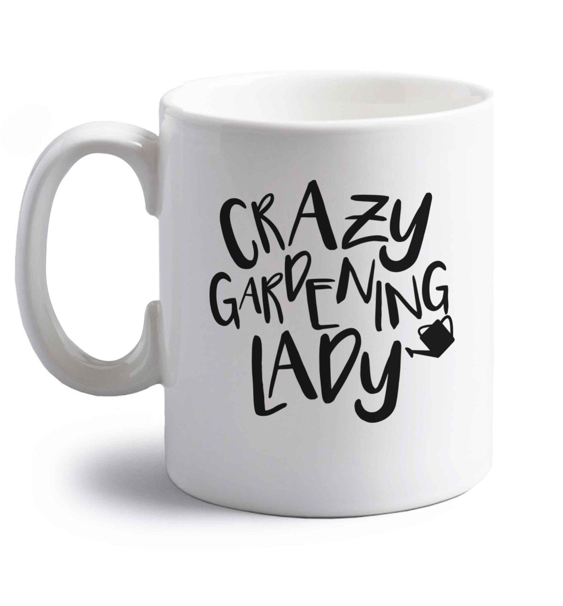 Crazy gardening dude right handed white ceramic mug 
