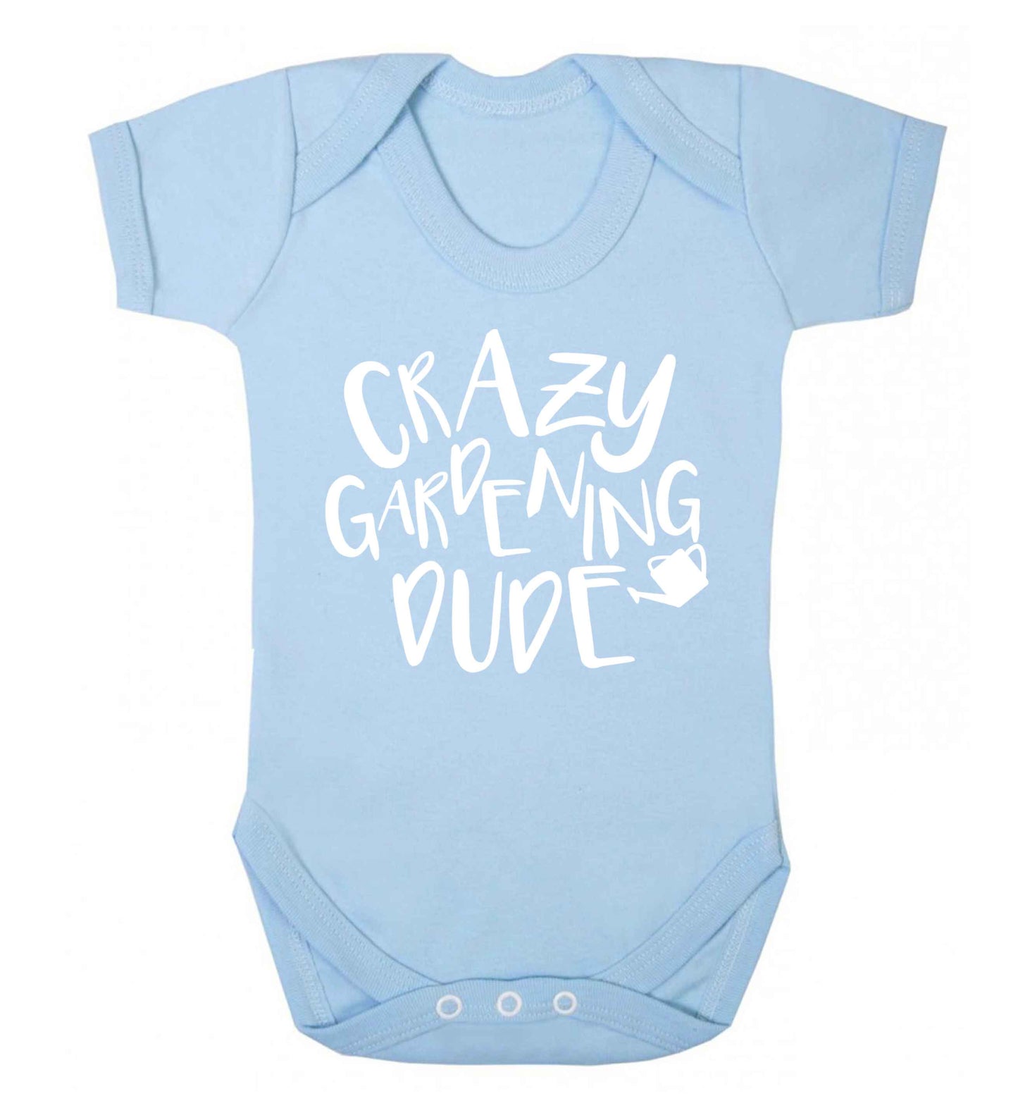 Crazy gardening dude Baby Vest pale blue 18-24 months
