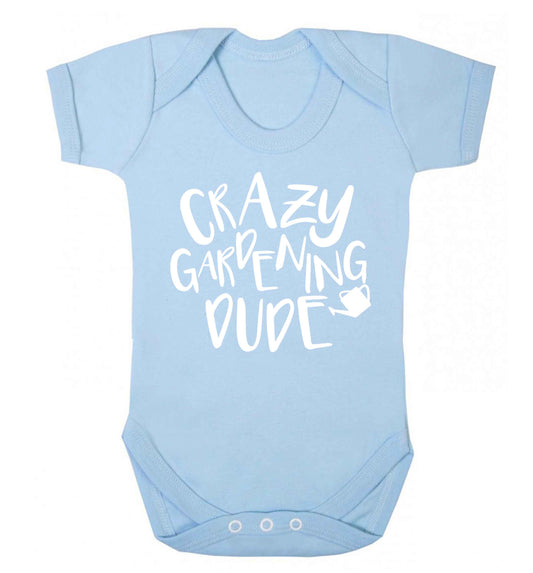 Crazy gardening dude Baby Vest pale blue 18-24 months