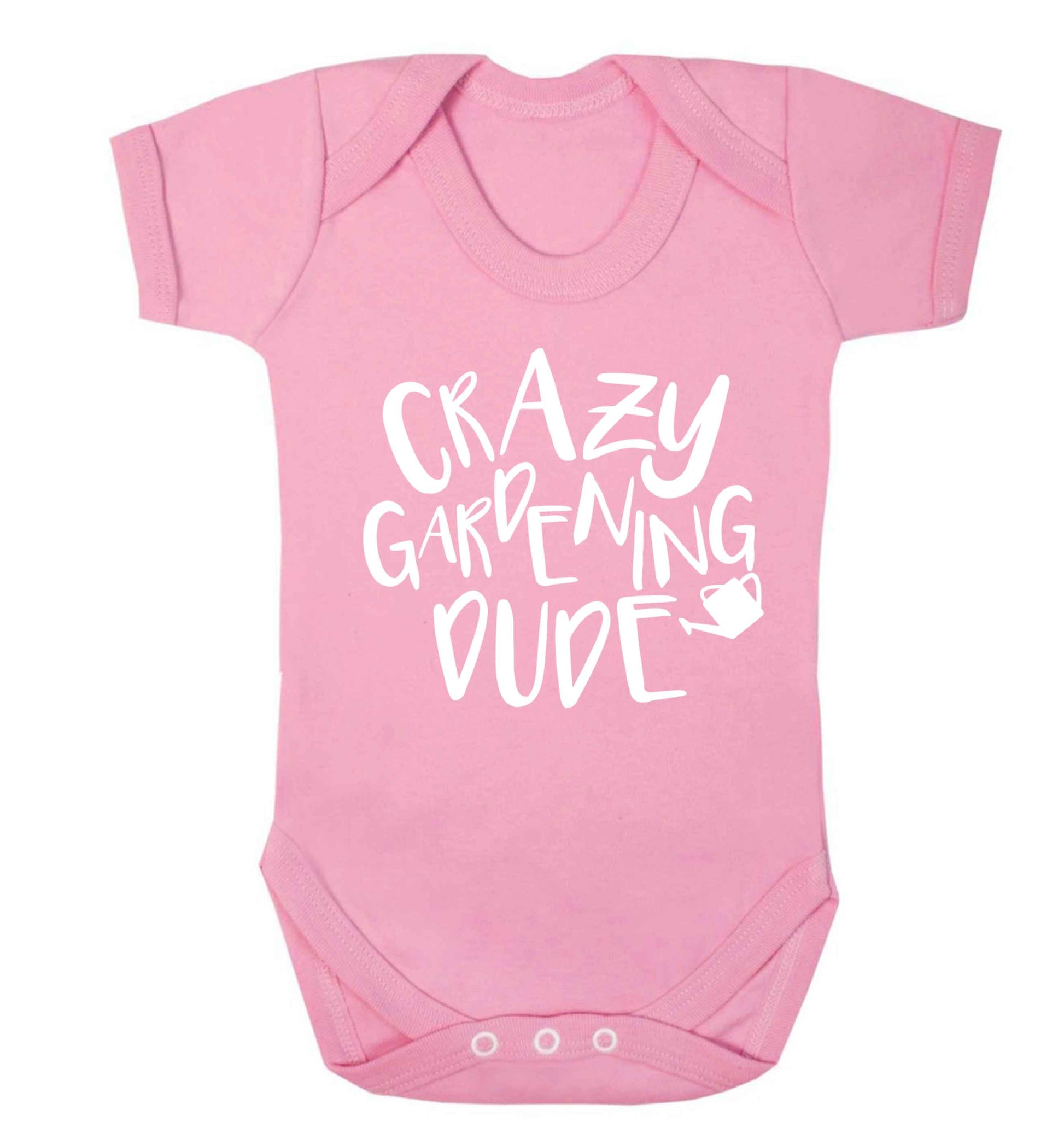 Crazy gardening dude Baby Vest pale pink 18-24 months