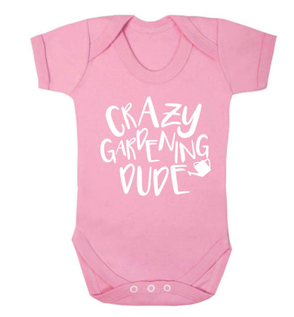 Crazy gardening dude Baby Vest pale pink 18-24 months