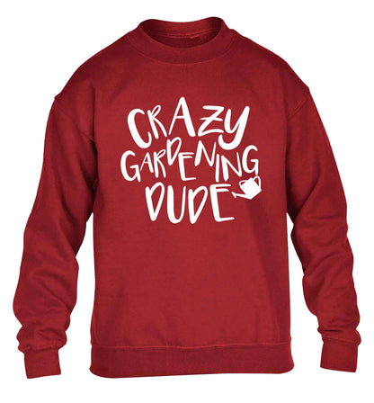 Crazy gardening dude children's grey sweater 12-13 Years