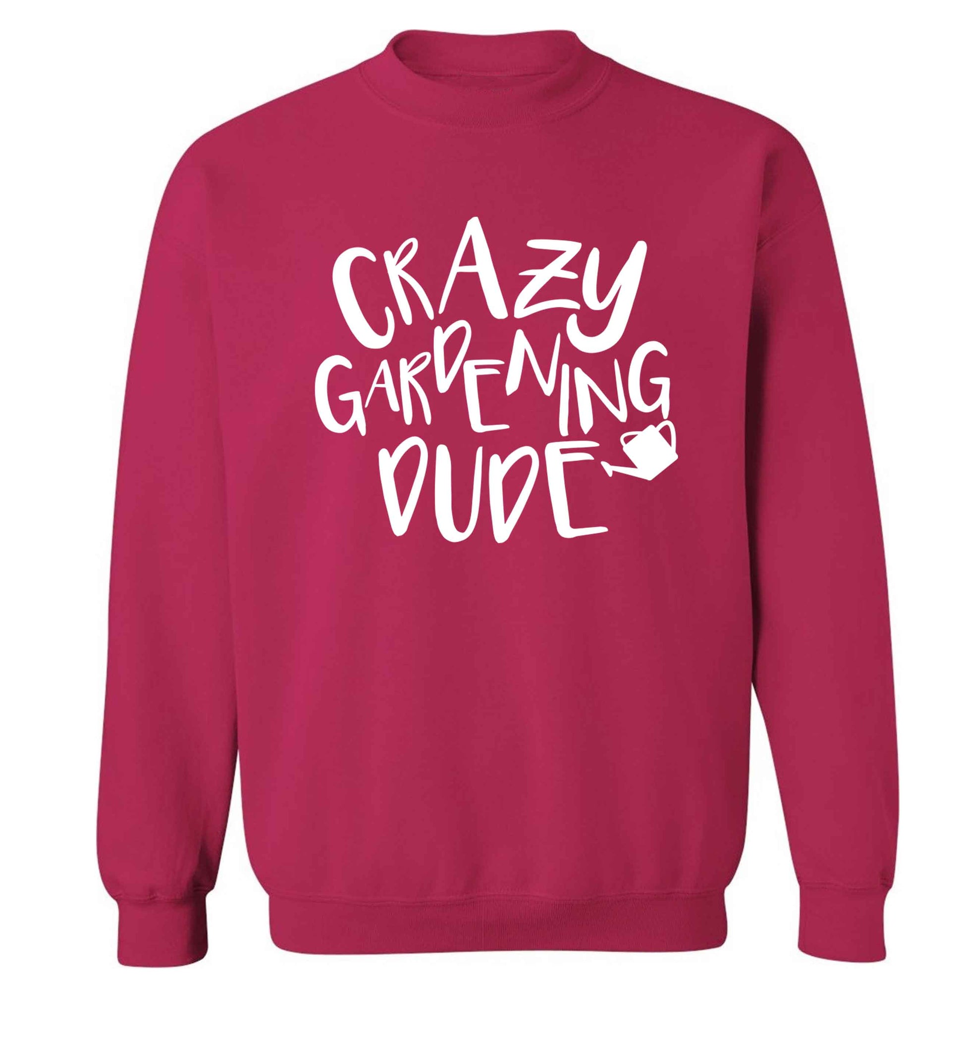 Crazy gardening dude Adult's unisex pink Sweater 2XL