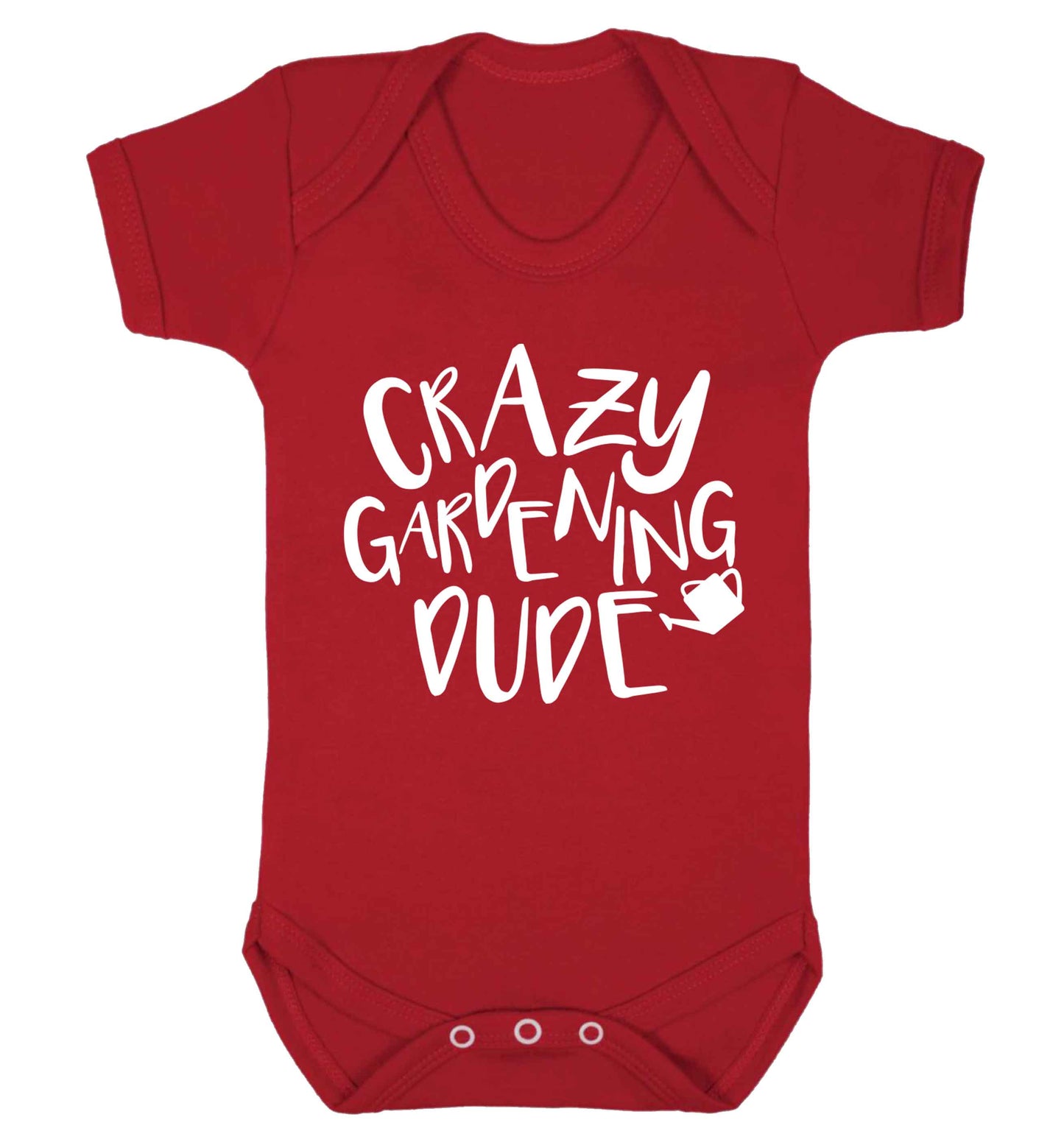 Crazy gardening dude Baby Vest red 18-24 months