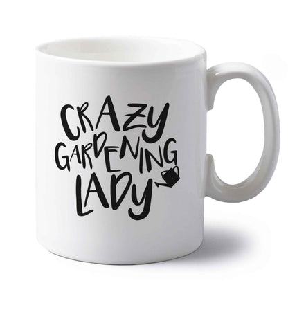 Crazy gardening dude left handed white ceramic mug 