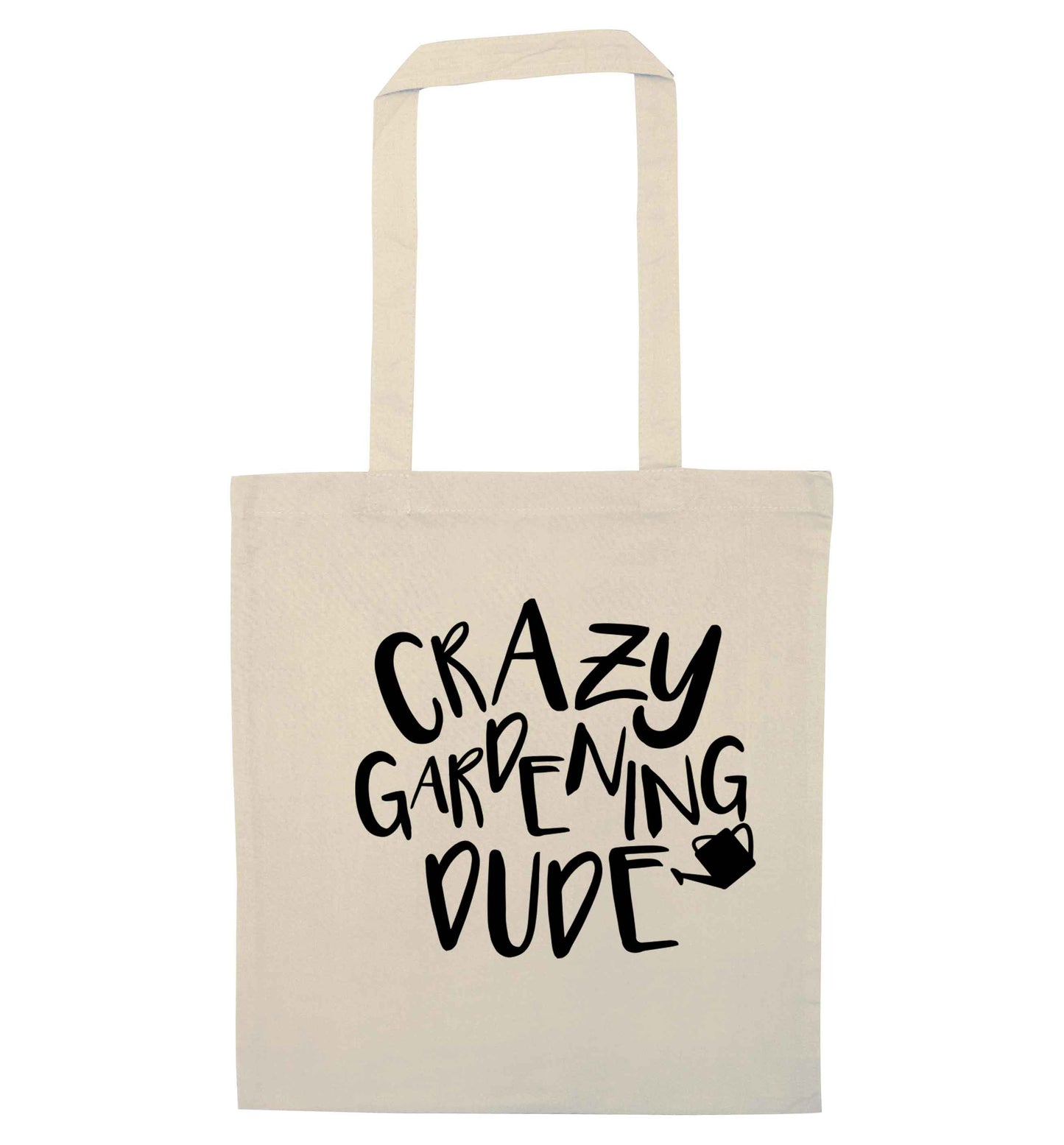 Crazy gardening dude natural tote bag