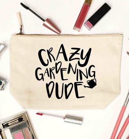 Crazy gardening dude natural makeup bag